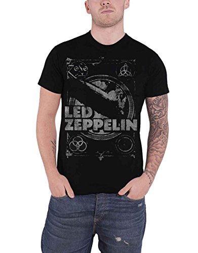 LED Zeppelin T Shirt Vintage Print LED Zepp 1 Band Logo Nouveau Officiel Homme Size S - Les Beatles, Paul McCartney, John Lennon, RIngo Starr, George Harrison LED Zeppelin T Shirt Vintage Print LED Zepp 1 Band Logo Nouveau Officiel Homme Size S