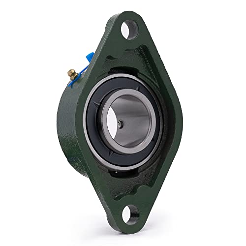 Image of XIKE 2 Pcs UCFL208 Bore 40 mm Pillow Block Flange Mounted Ball Bearings. | Solid Cast Iron Base and Self Aligning Chrome Steel Sealed Bearings