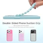 Silicone Dual-Sided Strong Suction Cup Phone Case Detachable Mount - Hands-Free for Selfies & Videos, Reusable Fidget Sticky Grip,Easy to Clean Phone Holder for iPhone/Android, 3.74"x2.17"(Pink)