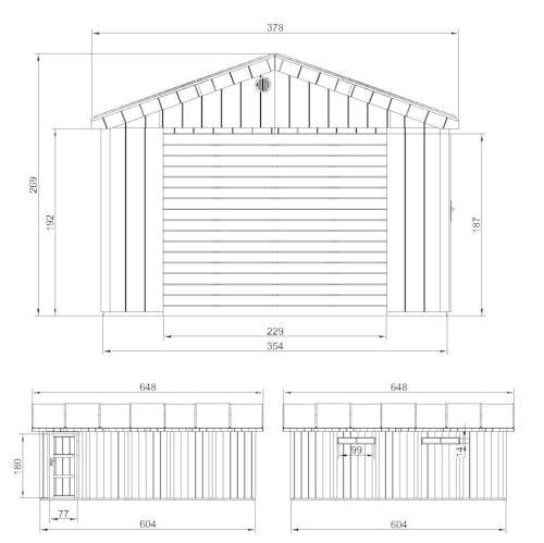 Garage Qualité Premium 21 m² L378xl648 cm Timbela M992B REDWOOD - vue 5