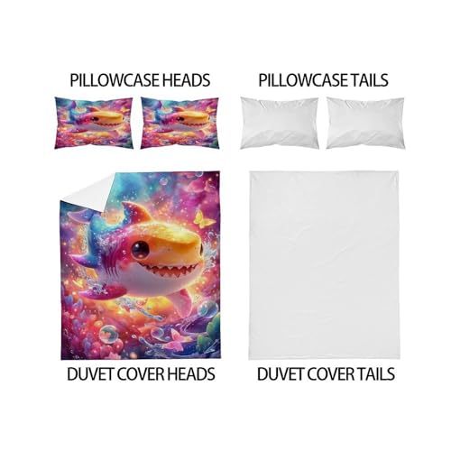 Housse de couette avec fermeture éclair animaux marins 220x240 - 4