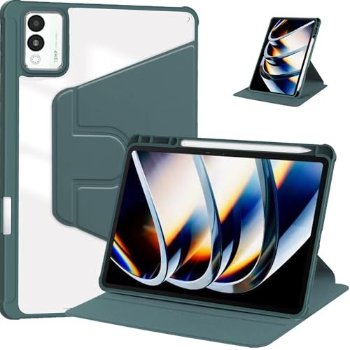 Protégez l'Infinix Tecno Megapad 11 des chutes avec cet étui rotatif antichoc à coque transparente
