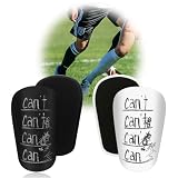 LAIVIYA Mini Espinilleras Futbol, 2 Pares De Espinilleras Futbol Niño, 10 X 6cm, Espinilleras Futbol para Hombres, Mujeres, Niños (Negras + Blancas)