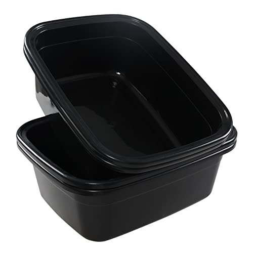 Nicesh 16 Quart Plastic Non-Slip Dish Basin Pan, 4-Pack #TOP6