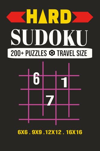 Hard Sudoku 200+ Puzzles Travel Size: 200+ Sudoku Book |