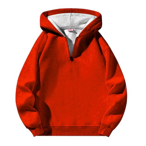 Hoodies for men half Zip Loose Fit Solid Sportswear Comfort Long Sleeve Drop Shoulder Sweatshirt Casual Pullover