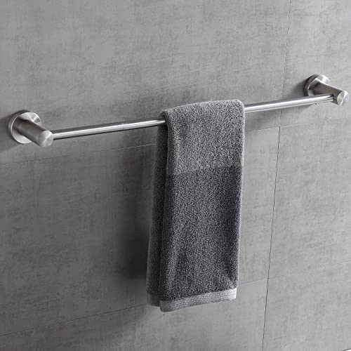 Orlif 4-Piece Bathroom Hardware Set，Brushed Nickel Sus304 Stainless Steel Wall Mounted Bathroom Accessories Kit Include Adjustable Expandable Towel Bar，Hand Towel Ring, Toilet Paper Holder, Robe Hook #TOP3