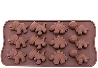 12-Cavity Dinosaur Chocolate Candy Mold, Silicone Non-stick Mini Dinosaur DIY Mold for Making