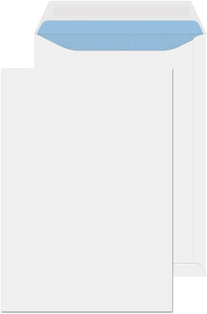C4 Plain White Envelope Self Seal Gummed 100gsm Pocket No Window (324mmx229mm) (250)