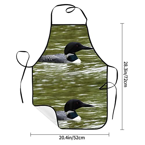 Ewmar Adjustable Bib Loon Nature Birds Printed Apron With Pocket Cooking Aprons For Chef Restaurant Bbq Painting #TOP5