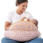 Momcozy Original Nursing Pillow and Positioner - Plus Size Feeding Pillow | Breastfeeding, Bottle Feeding, Baby Support | with Adjustable Waist Strap and Removable Cotton Cover, Pink