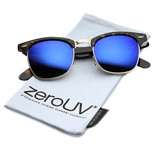 Image of zeroUV Half Frame Semi-Rimless Horn Rimmed Sunglasses