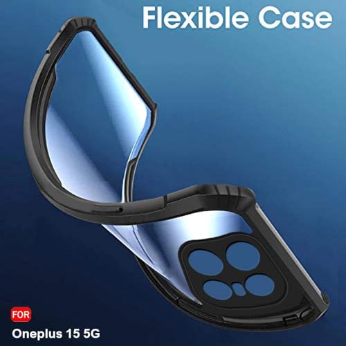 Image of Compatible with OnePlus 15 5G Back Cover | Shockproof Transparent Mobile Case | Heavy Duty Bumper Protection | Anti-Slip Grip | Camera & Screen Protection | Black Edge Clear Back Case