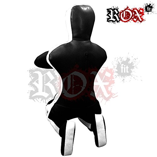 ROX Fit Grappling Dummy Brazilaian JiuJistsu Training Bag Black White (6 Foot (72") - 180 cm - Unfilled)