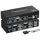 KVM DP prend en charge 8K60Hz et 4K120Hz : le commutateur KVM double écran Displayport prend en charge des résolutions allant jusqu'à 8K60Hz et 4K120Hz, et il est également rétrocompatible avec les résolutions courantes telles que 4K @ 60Hz, 1080P et 720P. Remarque (la résolution finale dépend également de l'interaction entre la carte graphique, le moniteur, les câbles et les adaptateurs, et ce sera mieux si la carte graphique, le moniteur et les câbles prennent en charge tous les 8K)