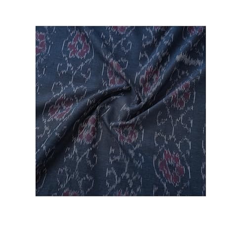 Image of Premium Sambalpuri Ikat Weave Pure Handloom Cotton Shirt Fabric Authentic Odisha Traditional Tie-Dye Craft, Soft & Breathable Natural Cotton Material for Custom Tailoring, Casual & Formal Wear