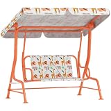AIYAPLAY Dondolo per Bambini da Esterno a 2 Posti 112x75x120 cm Arancione...