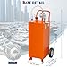 35 gal Fuel Caddy,Fuel Storage Tank with Manual Transfer Pump,Gasoline Diesel Fuel Container for Cars, Lawn Mowers, ATVs, Boats, More, Orange