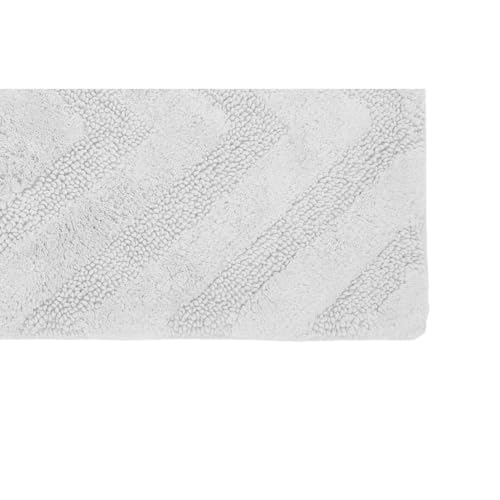Better Trends 2 Piece Bathroom Rug Set 100% Cotton Non-Slip Washable Bath Mat, Soft & Absorbent Bath Rugs for Bath Room, Shower, Bathtub & Spa Floors White Hugo Collection - Thumbnail 4