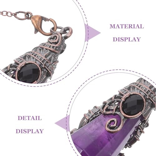 Pendentif en cristal naturel collier hexagonal chaîne alliage relaxation - 3