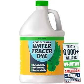 Concentrated Green Water Tracing Dye for Leak Detection – Treats 6,000+ Gallons – 68 oz