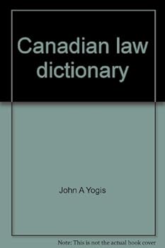 Paperback Canadian law dictionary Book