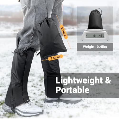 FUNANASUN Pro Leg Gaiters Reinforced Military-Grade Durability 100% Waterproof & Adjustable All-Terrains Leg Guards for Hiking, Hunting, Snowshoeing & Outdoor Work for Men & Women, L - Thumbnail 5