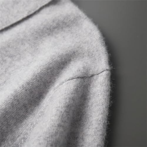 Dcvmvmn Men Cashmere Knitted Pullover Winter Turn-Down Collar Sweaters Full Sleeve Solid Color Jumpers4