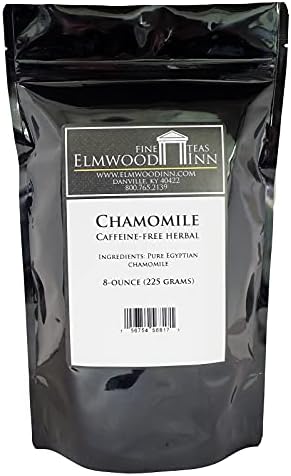 Elmwood Inn Fine Teas, Chamomile Caffeine-Free Herbal, 8-Ounce Pouches