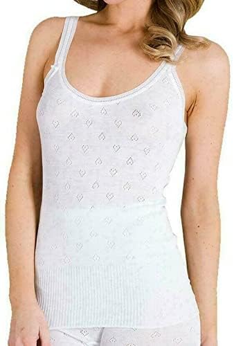 New 100% Cotton Snowdrop Ladies Thermal Underwear-Vest, Short Sleeve, Long Sleeved, Vest, Shoulder top, Long John, Panties - White Made in The UK