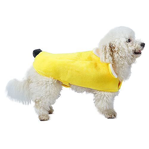 Mogoko Halloween Dog Costumes Banana Creative Funny Cat Appearal Cute Dog Sweater Pet Puppy Small Dog Kitten Hoodie For Halloween Chritsmas Festival Cosplay Party Color Yellow #TOP4