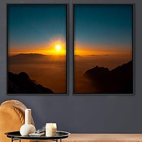 signwin 2 Piece Framed Canvas Wall Art Sunset...