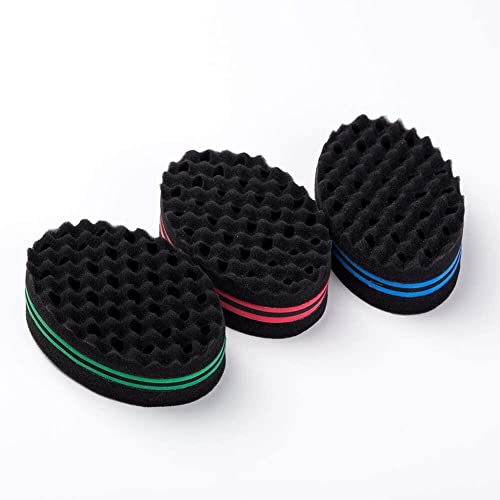 Curl Twist Hair Sponge Big Holes Double-Sided Comb Wave Brush Dreads Locking Afro Curling Coil Care Tool Bonus Hairblue #TOP2