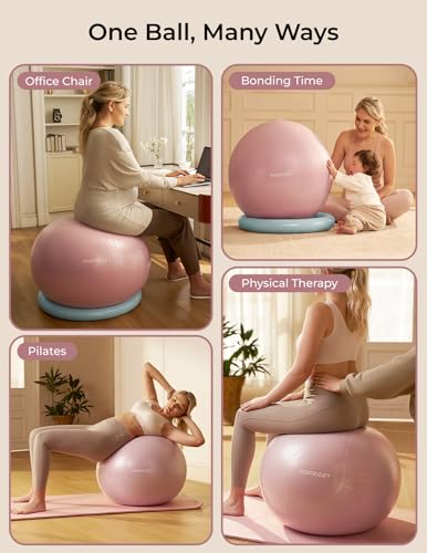 Image of Momcozy BirthEase Pregnancy Ball Set, Birthing Ball with App Full-Journey Courses, BPA-Free PVC & Anti Burst Exercise Yoga Ball for Maternity, Labor, Physio, Recovery