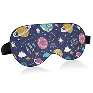 Planet Sleep Mask Blindfold Blackout Cooling Funny Eye Mask for Sleeping with Elastic Strip for Women Man