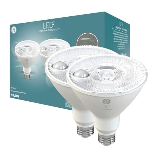 GE LED+ Motion Sensor LED Light Bulbs, 15W, PAR38 Outdoor Security Floodlight, Warm White (2 Pack)