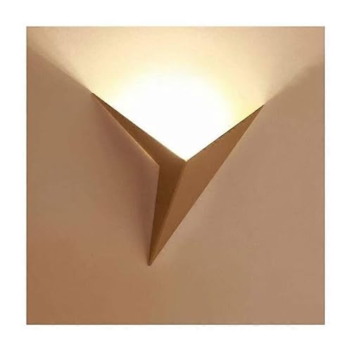 Joyhappst Image Color - Applique Murale Interieur Led 3W, Cratif Triangle Forme Dor Lampe Murale 3000K Blanc Chaud Moderne Mtal Luminaire Mural Pour Chambre Salon Escalier