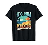 Its Rum Oclock Somewhere Summer Vacation Beach Drinking T-Shirt, Men, Black, Large