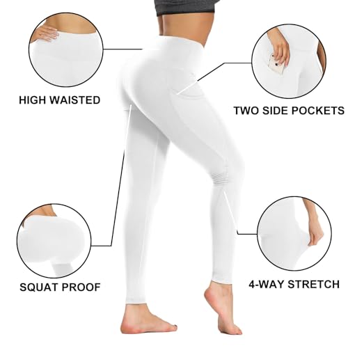 GAYHAY High Waist Yoga Pants with Pockets, Leggings for Women Tummy Control Compression Workout Leggings for Women