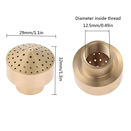Hicello 1/4" Brass DN8 Fountain Nozzle, Pond Water Spray Head, Garden Column Sprinkler Nozzle, Adjustable Pond Sprinkler Nozzle - Thumbnail 2
