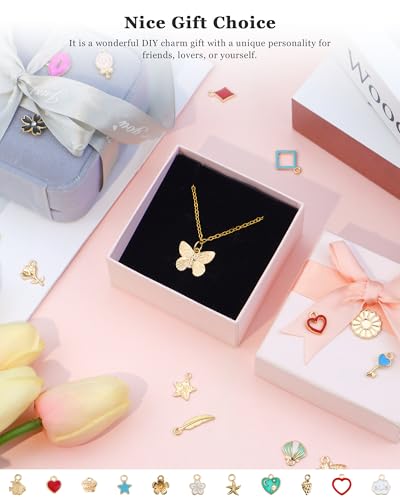 JIALEEY 160Pcs Charms for Jewelry Making, Wholesale Bulk Lots Assorted Gold-Plated Enamel Charms Earring Charms for Necklace Bracelet Jewelry Making and Crafting - Thumbnail 7