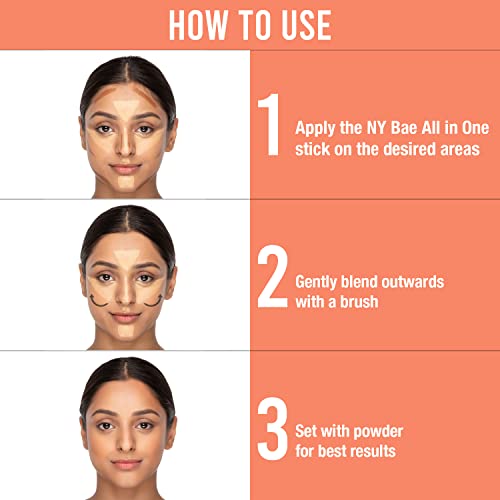 Image of NY Bae All In One Stick - Foundation Concealer Contour Color Corrector Stick | Flawless Texture, Natural Finish | For Fair Skin - Macchiato Date in Manhattan 12