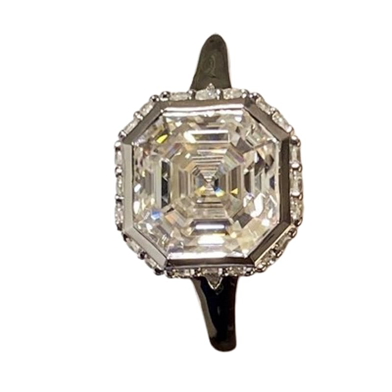 Bague solitaire en argent 925 avec pierre CZ serti clos élégant LK_DHR_0528