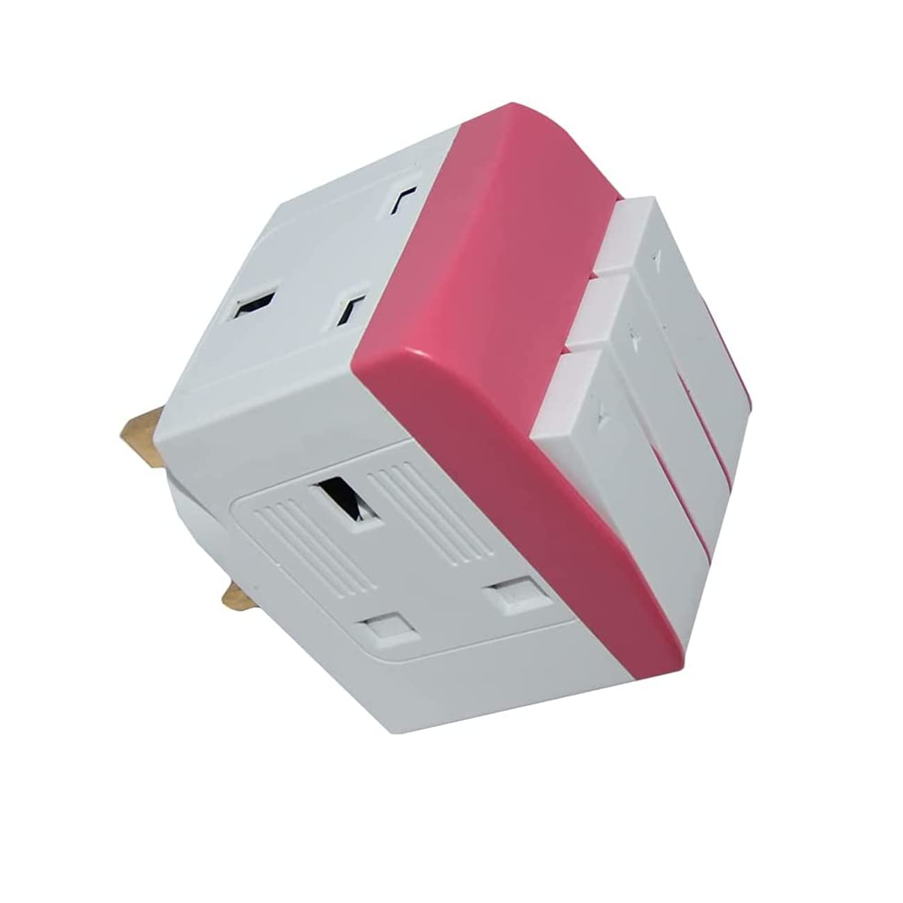 Travel Adapter, 3 Way UK/UAE Plug with On/Off Buttons, (13A/240V) Multi Sockets Power Plug,