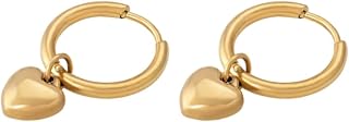 PALMONAS Small Heart Hoop Earrings - Gold Plated, Waterproof & Anti Tarnish, Gift for Women Price In India