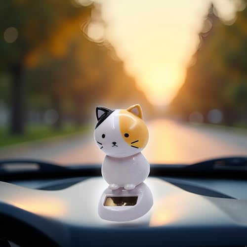 Solar Wobble Figures, Solar Dancing Cat, Bobble Head Cat Ornaments, Innovative Cat Solar Figure Statue Car Dashboard Decorations Ornaments Solar Bobble Head Figures, Solar Power Kits - Thumbnail 4