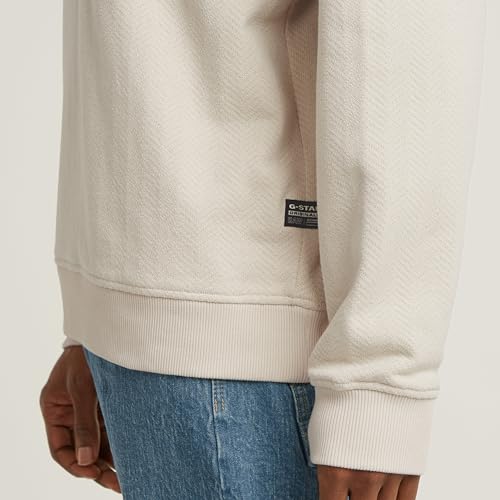 Miniatura 5 de G-Star Para Hombre Suéter Knolling Back Graphic Loose, Blanco Whitebait D25135-D557-1603 , M