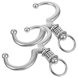 Beavorty Anillos Nasales para Ganado de Acero Inoxidable Resorte, 2 Piezas, Tamaño Mediano, Accesorios para Manejo de Vacas en Granjas y Ranchos
