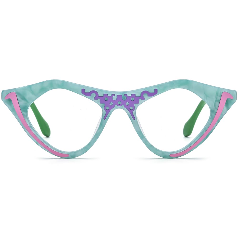 HEPIDEM Multicolor Acetate Glasses Frame Women Cat Eye Eyeglasses Men Optical Spectacles 9291