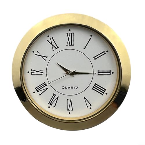 Clock Insert Quartz Movement, Round Mini Clock Insert Quartz Movement Replacement Parts White Dial Decor (55mm A)